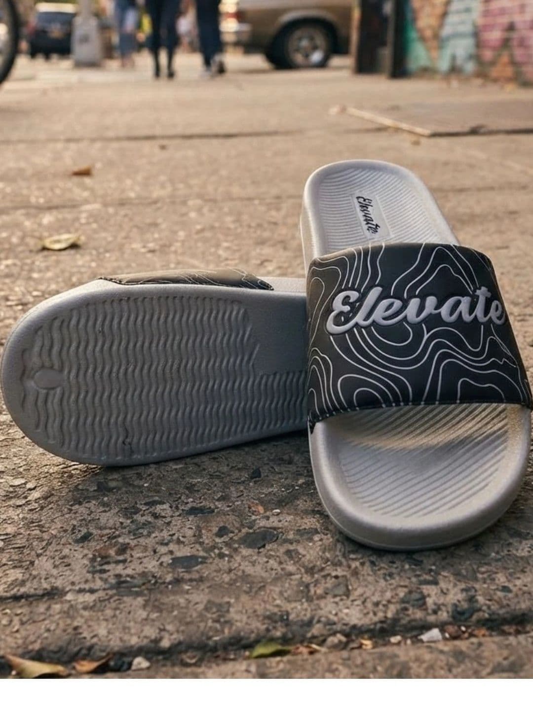 ELEVATE STEPS Men Printed Sliders thumbnail 4