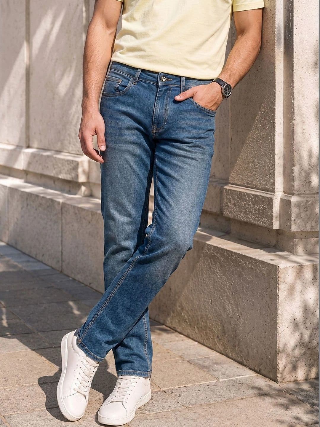The Indian Garage Co Men Slim Fit Mid-Rise Jeans - view 1