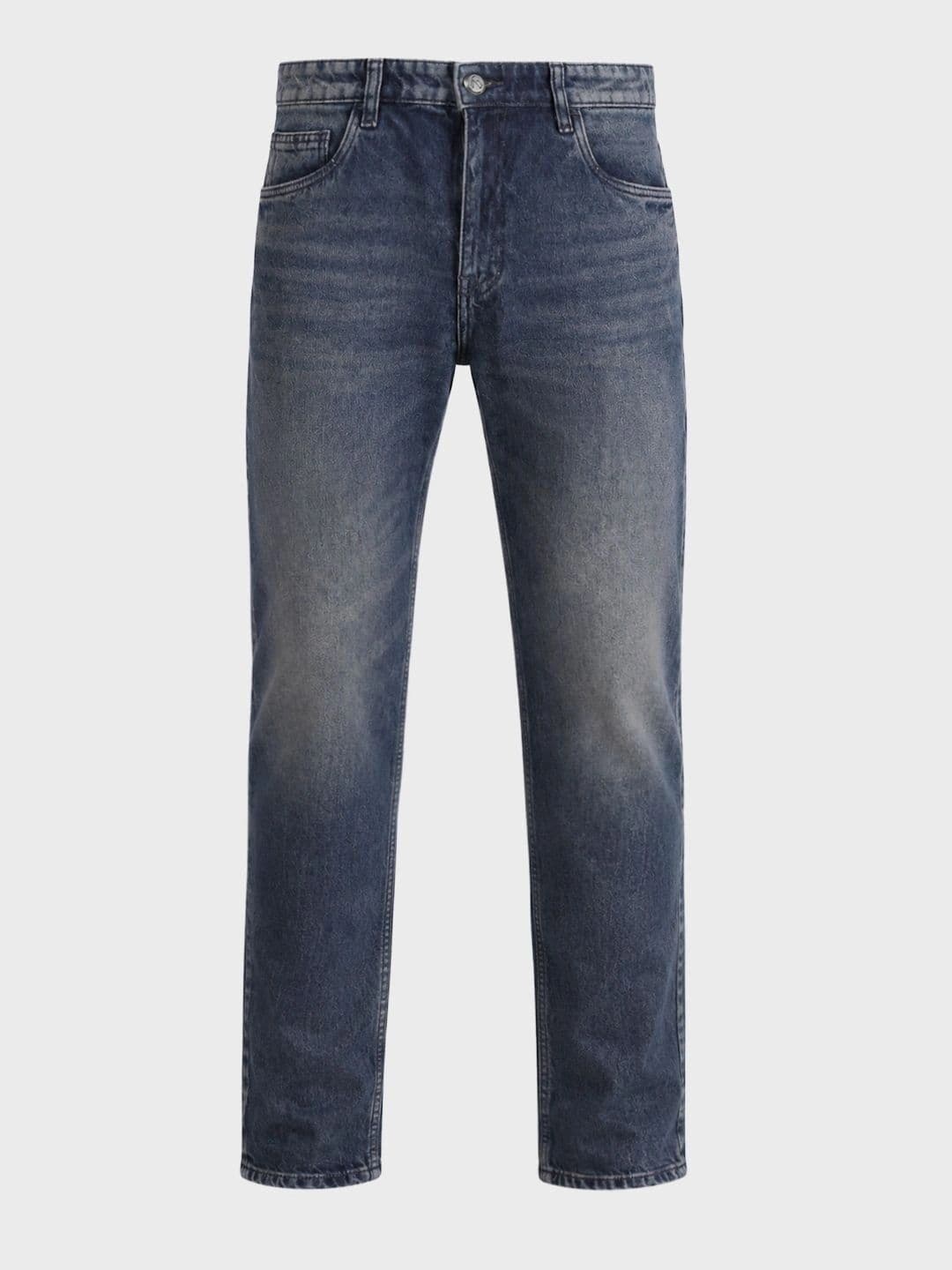 The Indian Garage Co Men Regular Fit Mid-Rise Low Distress Light Fade Jeans thumbnail 2