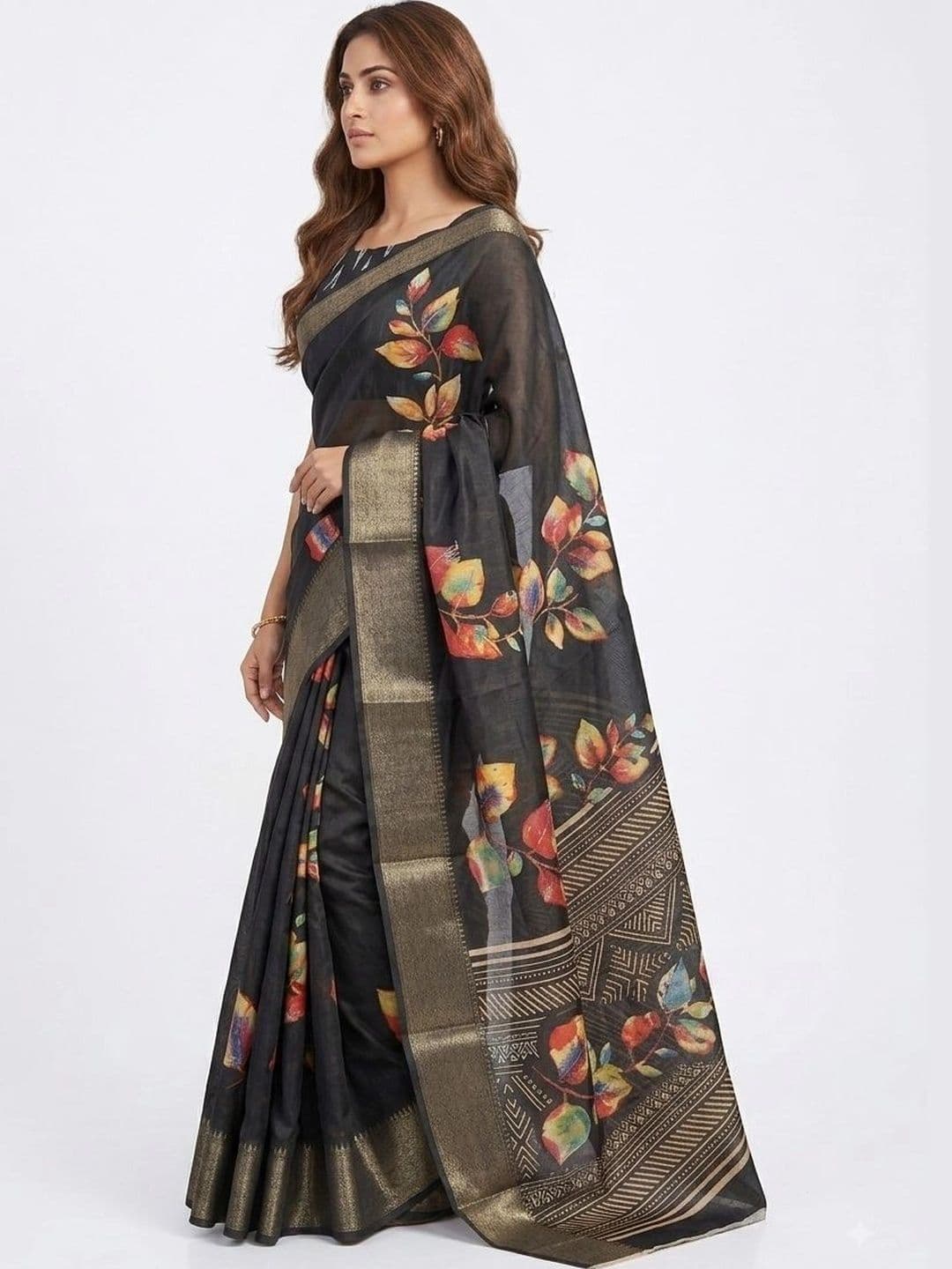 DEVI FASHIONS LLP Floral Saree thumbnail 2