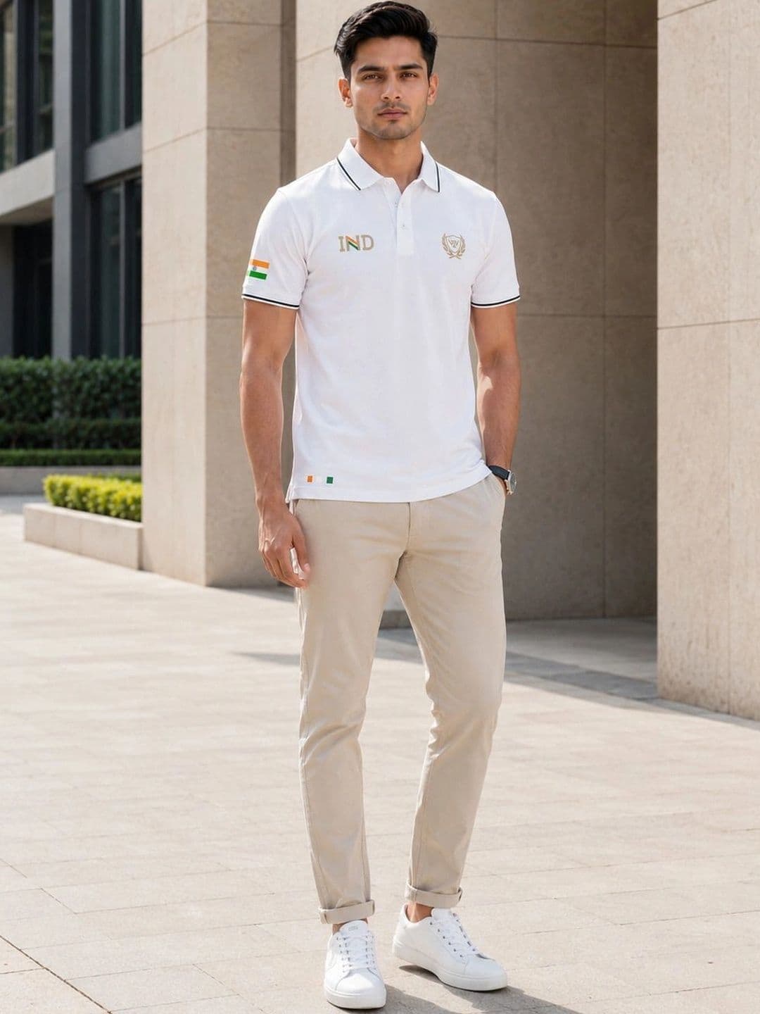 Warrior World Men Brand Logo Polo Collar T-shirt thumbnail 6