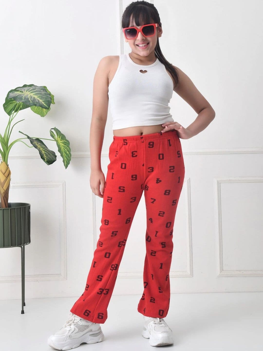 BAESD Girls 2 Printed Knitted Palazzos thumbnail 5
