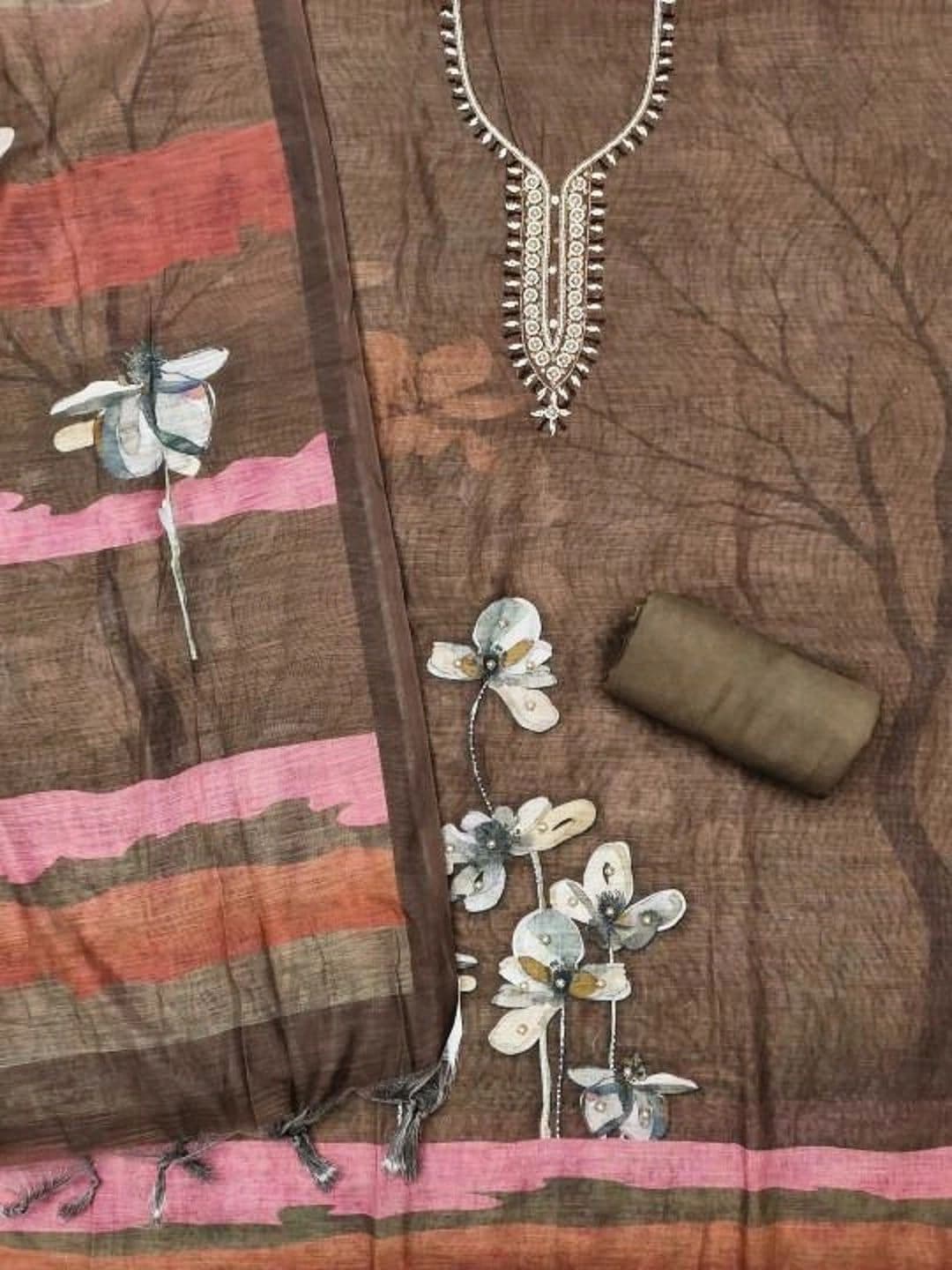 WaCraz Printed Pure Cotton Semi-Stitched Dress Material thumbnail 6