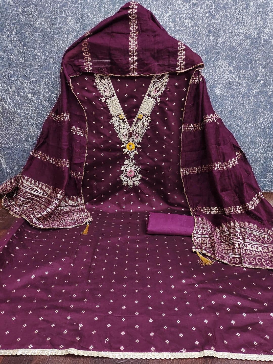 KALINI Semi-Stitched Dress Material thumbnail 3