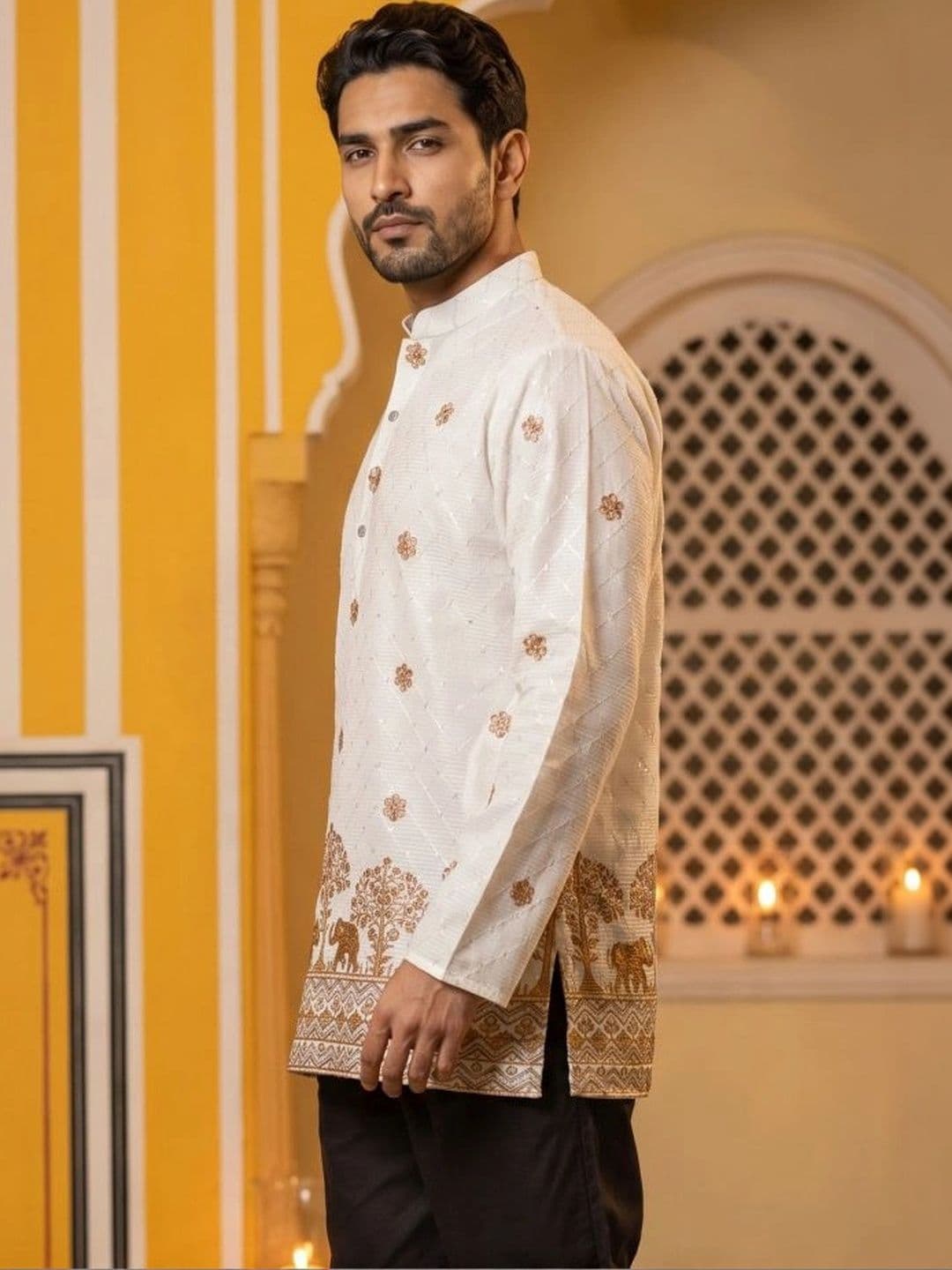 Jompers Men Embroidered Thread Work Kurta thumbnail 5