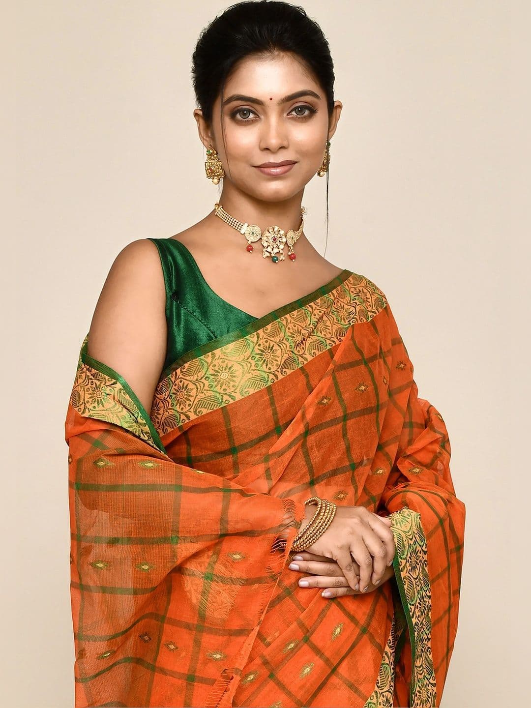 TANTSHREE Woven Design Pure Cotton Saree thumbnail 6