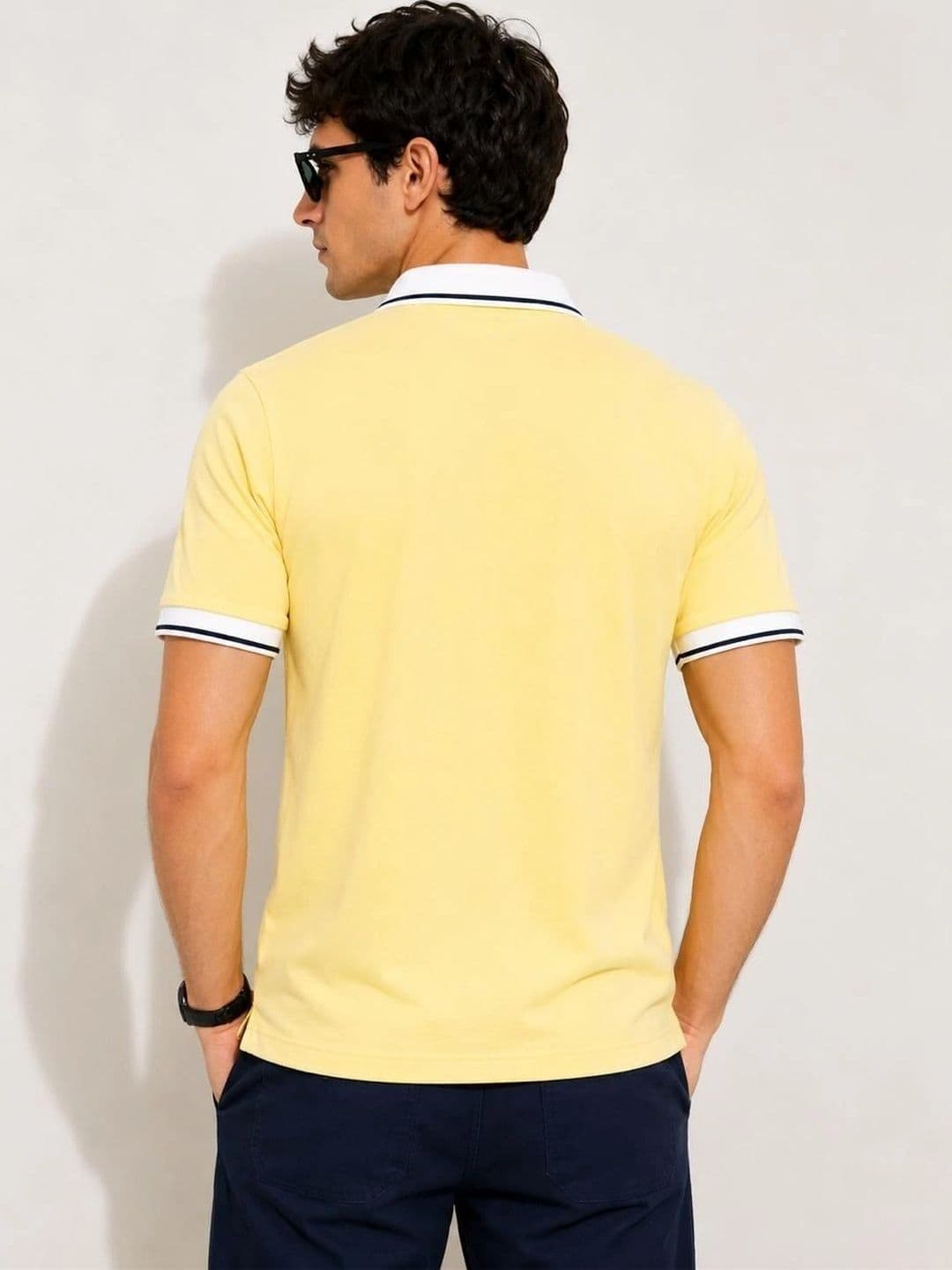 Here & Now X Raves Men Brand Logo Polo Collar T-shirt thumbnail 3