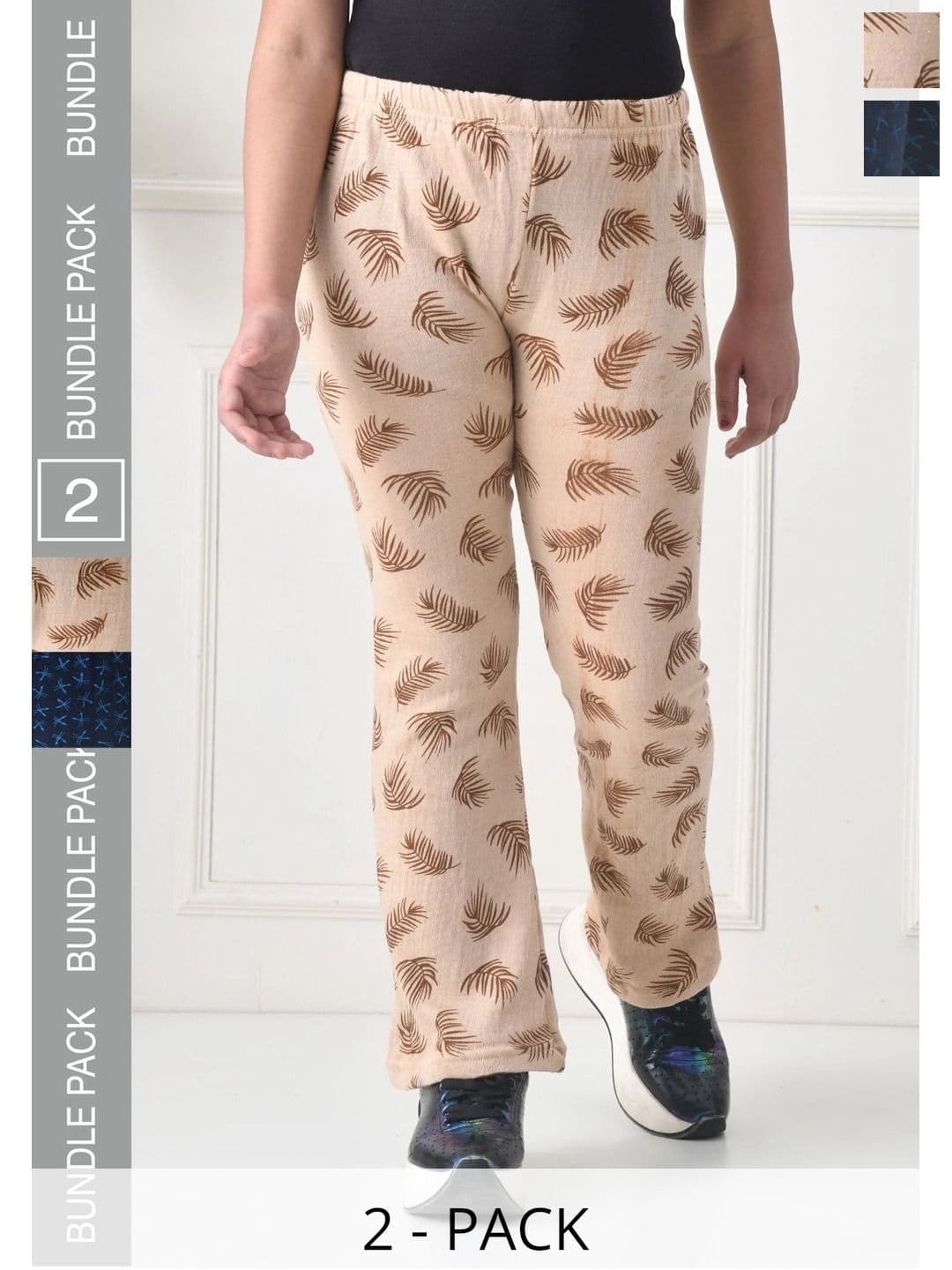 BAESD Girls 2 Floral Printed Knitted Palazzos - view 1