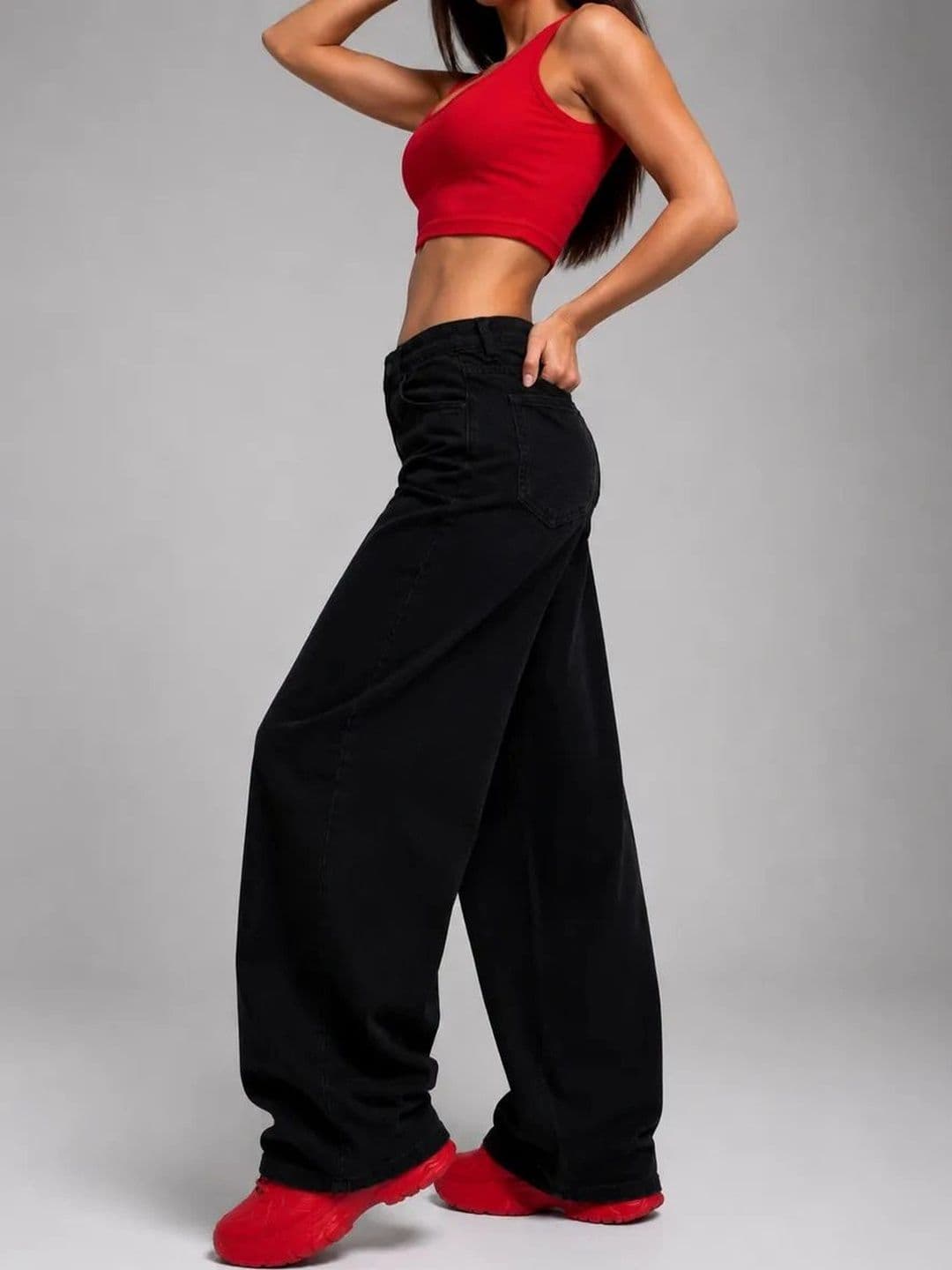 AAV2 Women Wide Leg High-Rise Light Fade Stretchable Jeans thumbnail 3