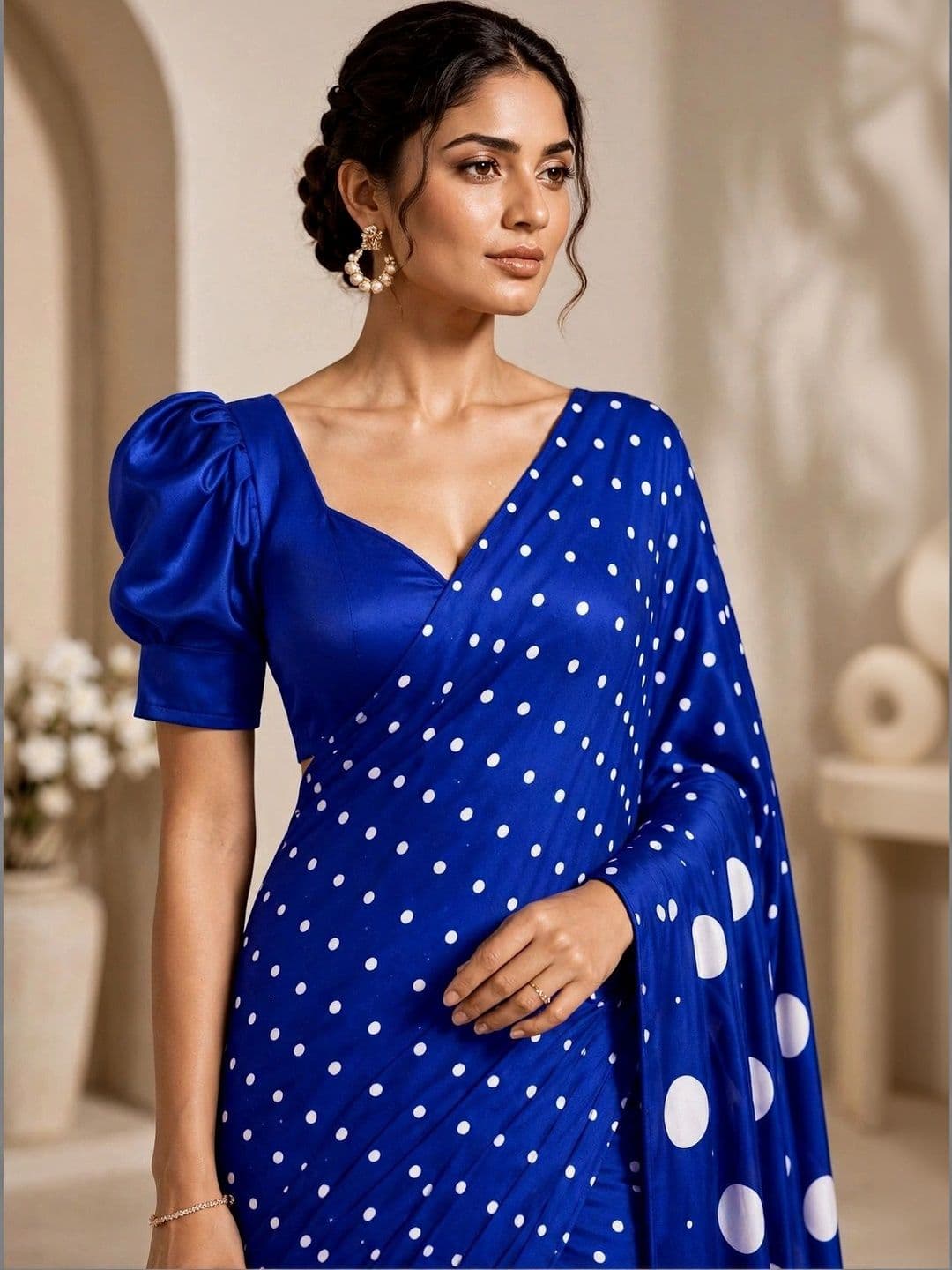 KOMAL NX Polka Dot Designer Saree thumbnail 5