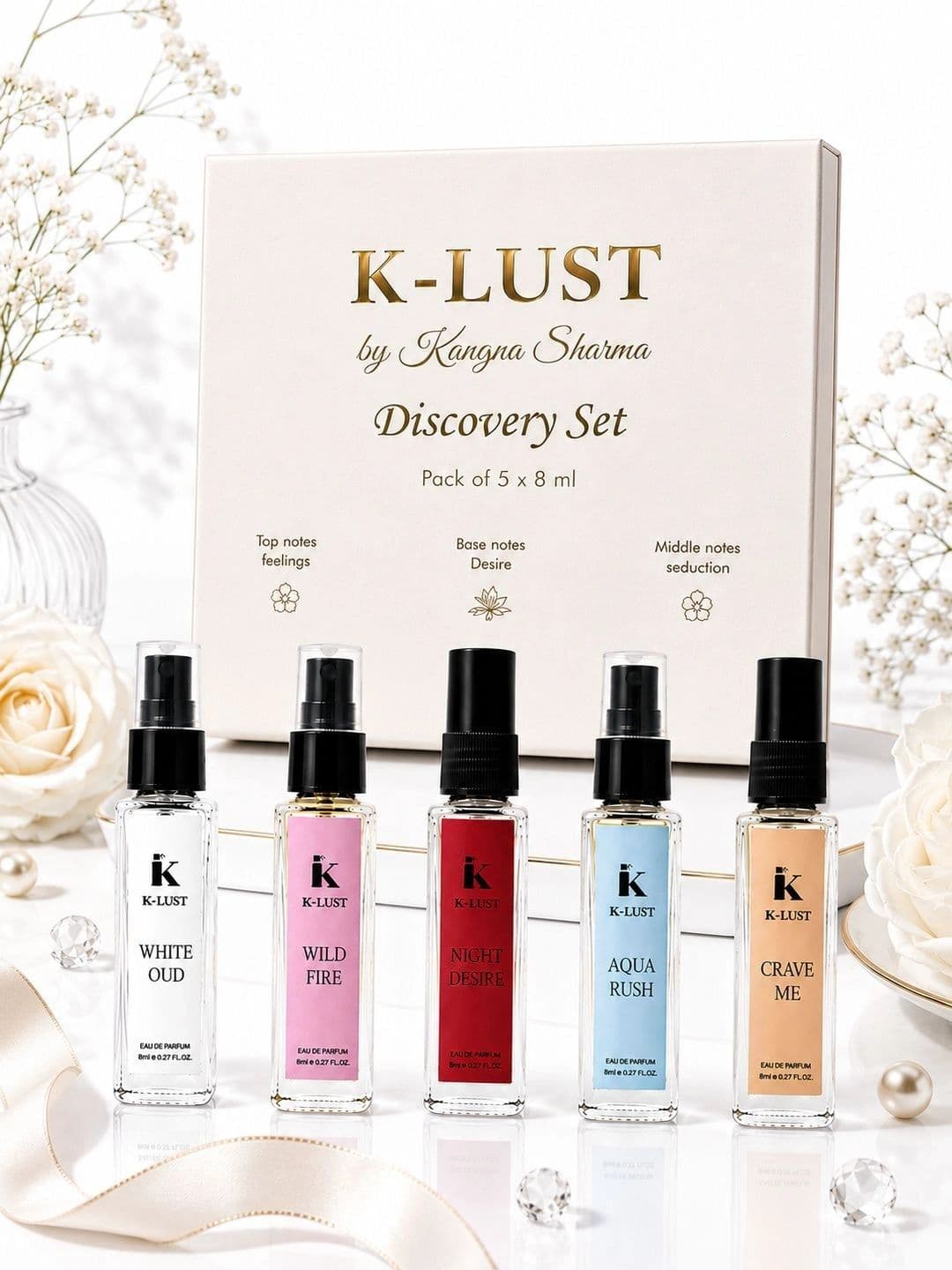 K-LUST Set Of 5 Long Lasting Eau De Parfum Kit - 8 ml Each - view 1