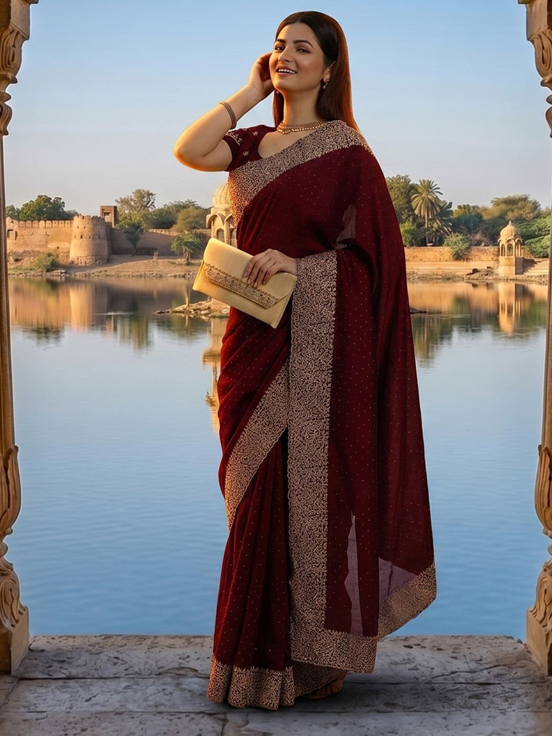 kasee Embellished Embroidered Designer Saree thumbnail 3
