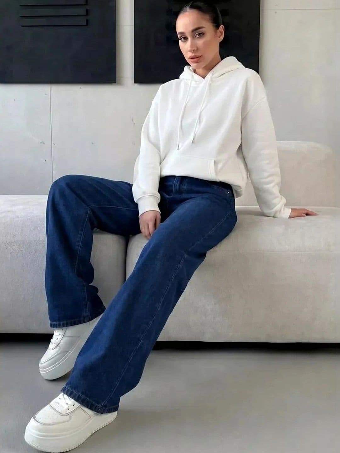 AAV2 Women Wide Leg High-Rise Light Fade Stretchable Jeans - view 1