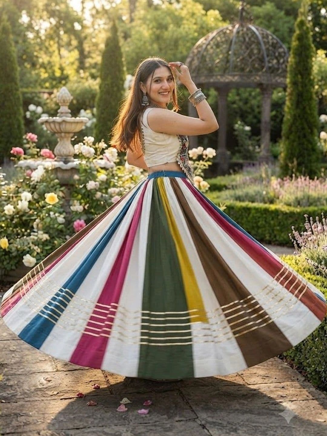 VASTRYN Embellished Mirror Work Ready to Wear Lehenga & Unstitched thumbnail 5