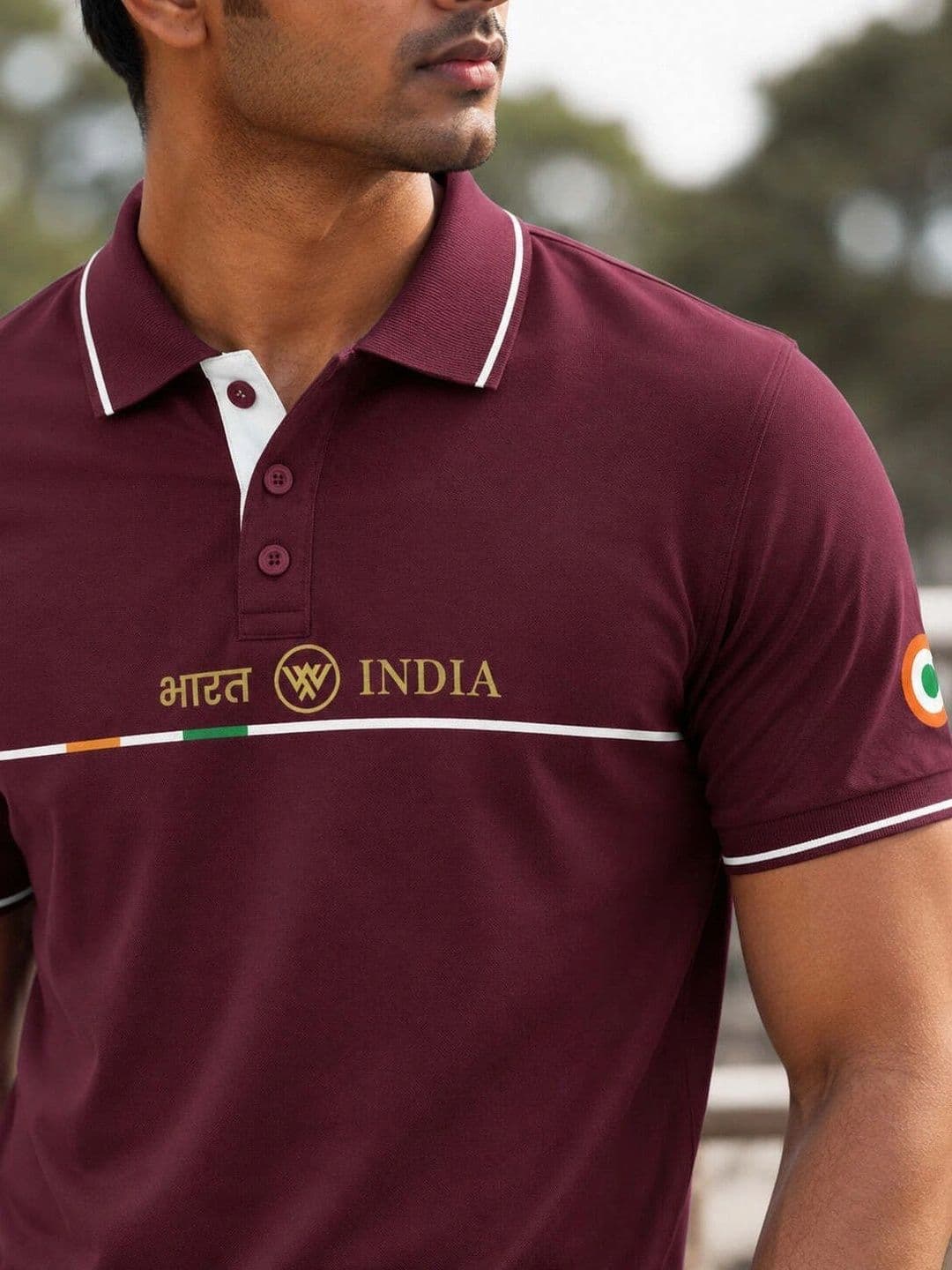 Warrior World Men Typography Printed Polo Collar Pure Cotton T-shirt thumbnail 3