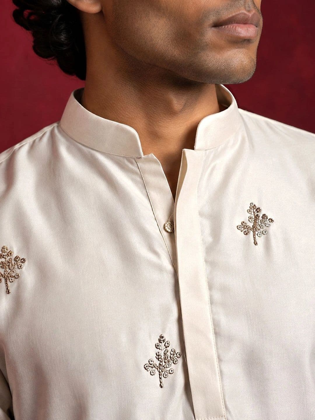 Jompers Men Ethnic Motifs Embroidered Thread Work Grandeur & Majestic Artwork Kurta thumbnail 4
