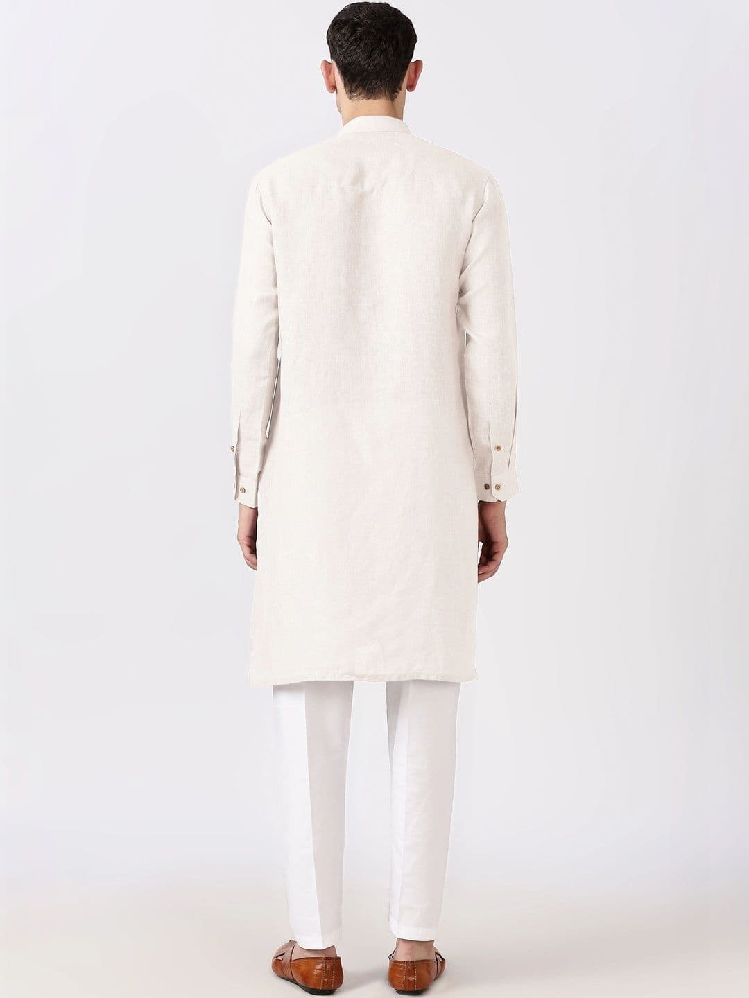 Anouk Men Cotton Linen Kurta thumbnail 3