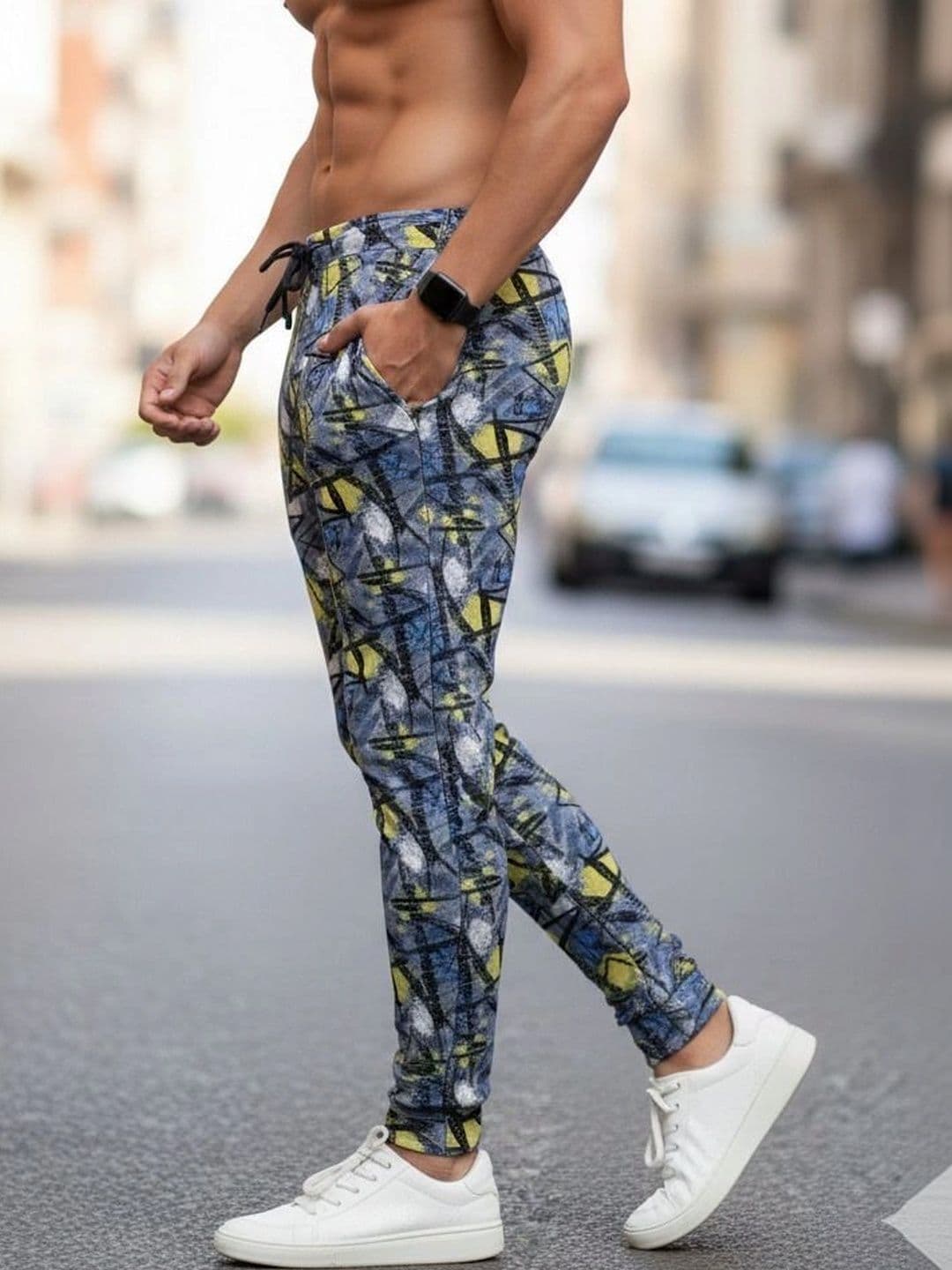 24 Street Men Jogger Mid-Rise Printed Jeans thumbnail 5
