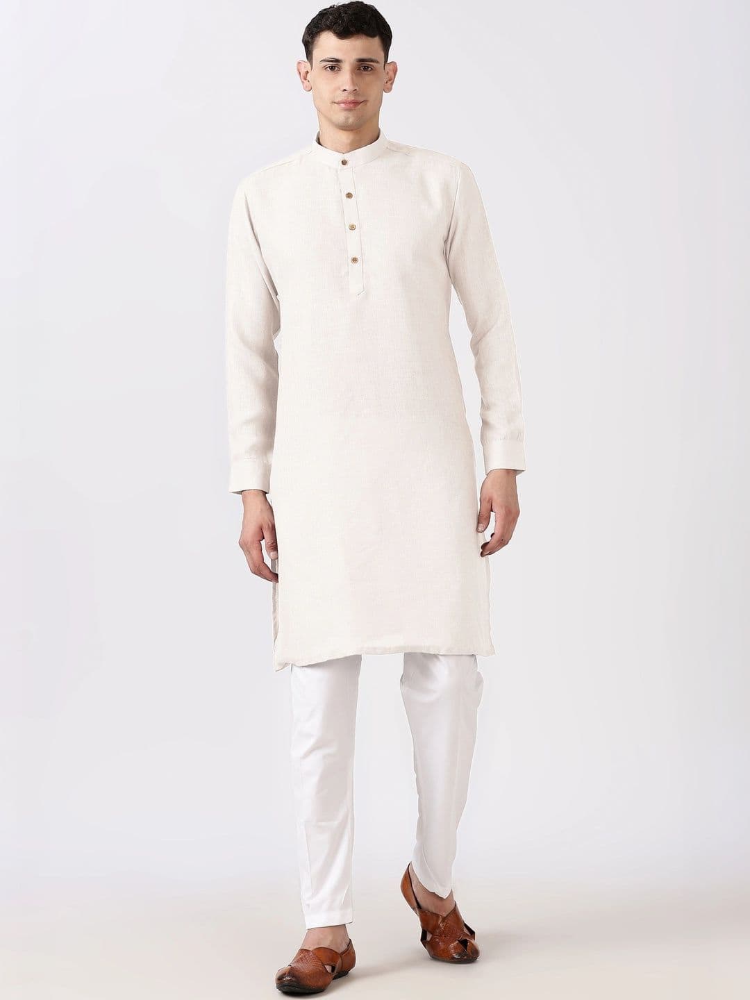Anouk Men Cotton Linen Kurta - view 1