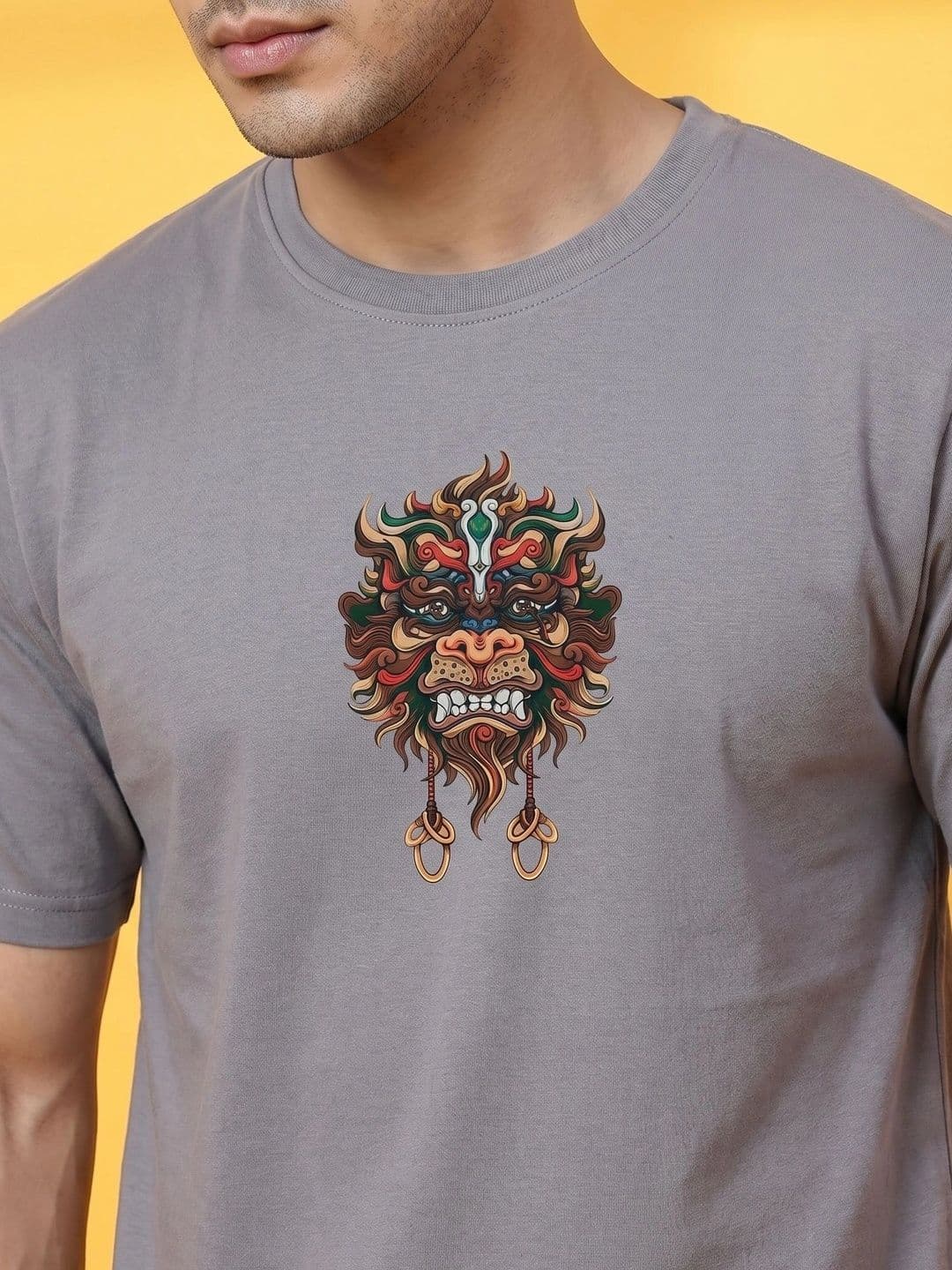 BAESD Men Printed Drop-Shoulder Sleeves T-shirt thumbnail 4