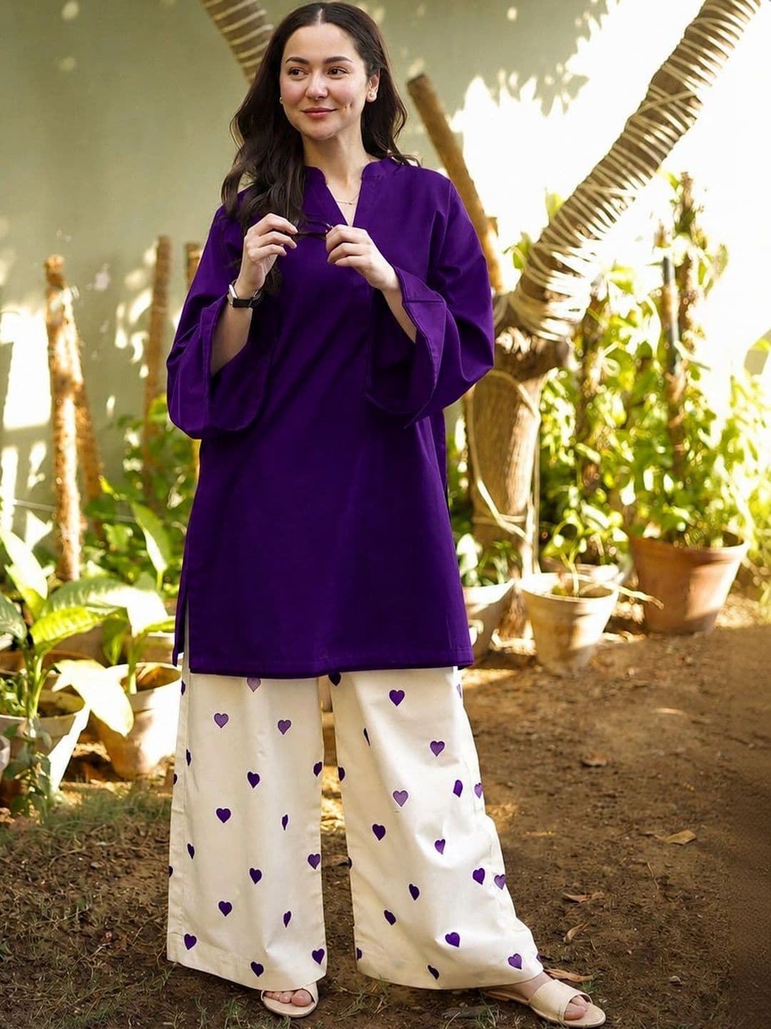 KROLIANT Solid Tunic with Palazzos - view 1