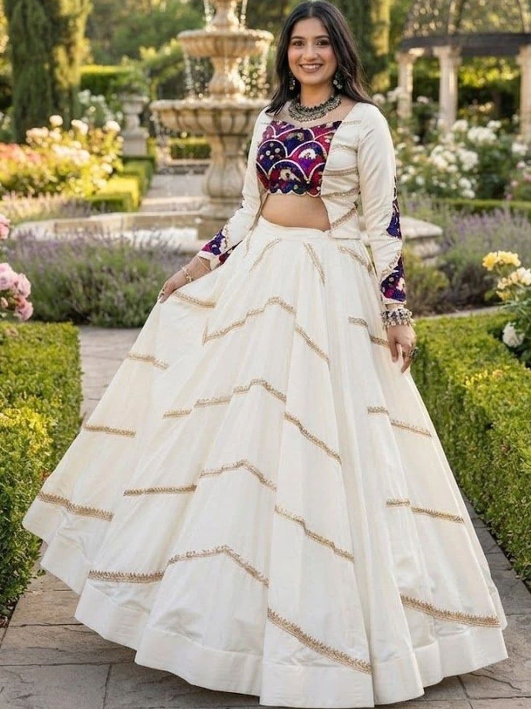 RUNAYA NX Embroidered Thread Work Ready to Wear Lehenga & Unstitched thumbnail 5