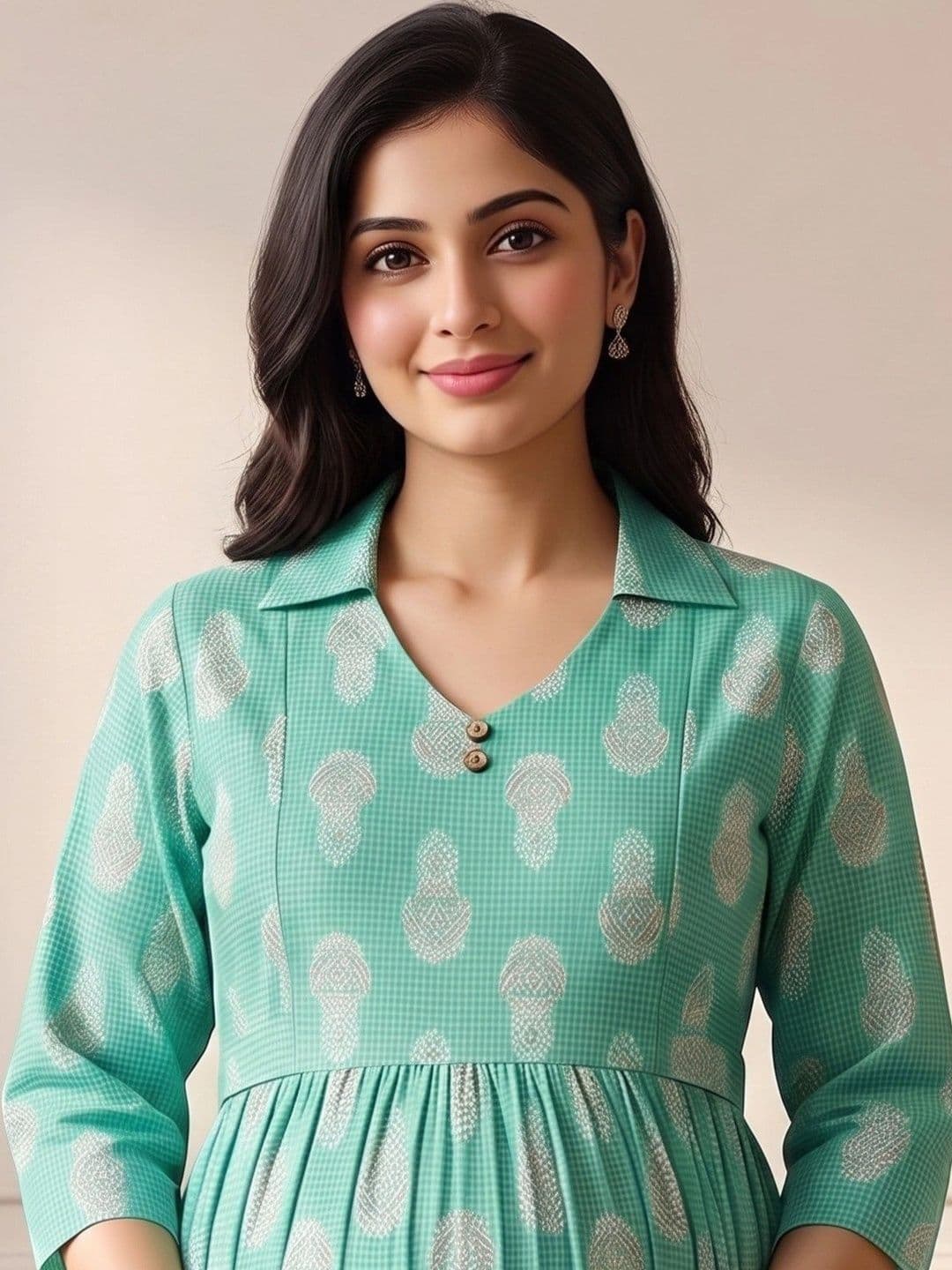 DUMMY SHAPE Women Floral Maternity Kurta with Trousers thumbnail 3