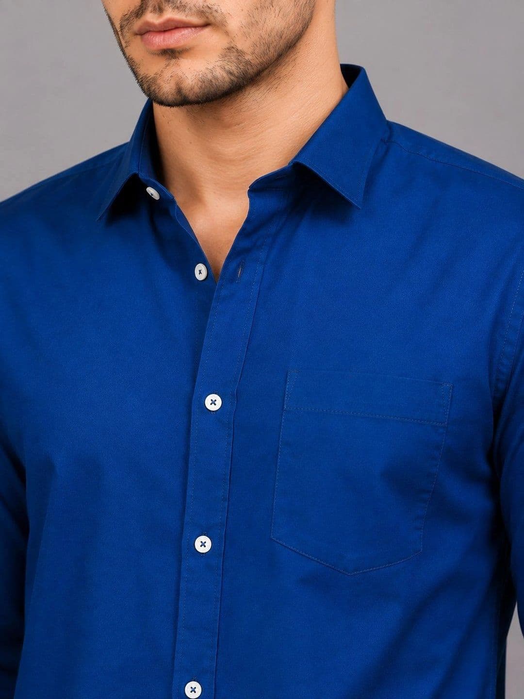 Roadster Men Blue Solid Regular Fit Casual Shirt thumbnail 6