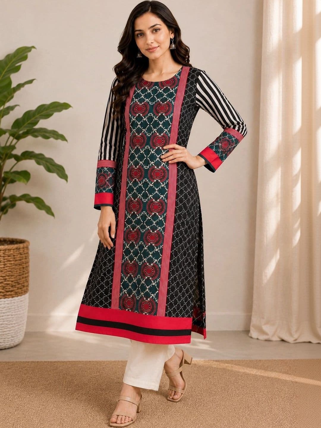 Anouk Women Ethnic Motifs Printed Kurta thumbnail 7