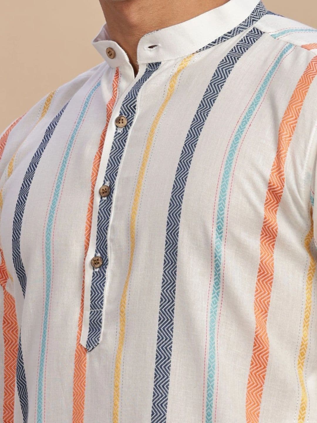 Anouk Men Cotton Striped Kurta thumbnail 4