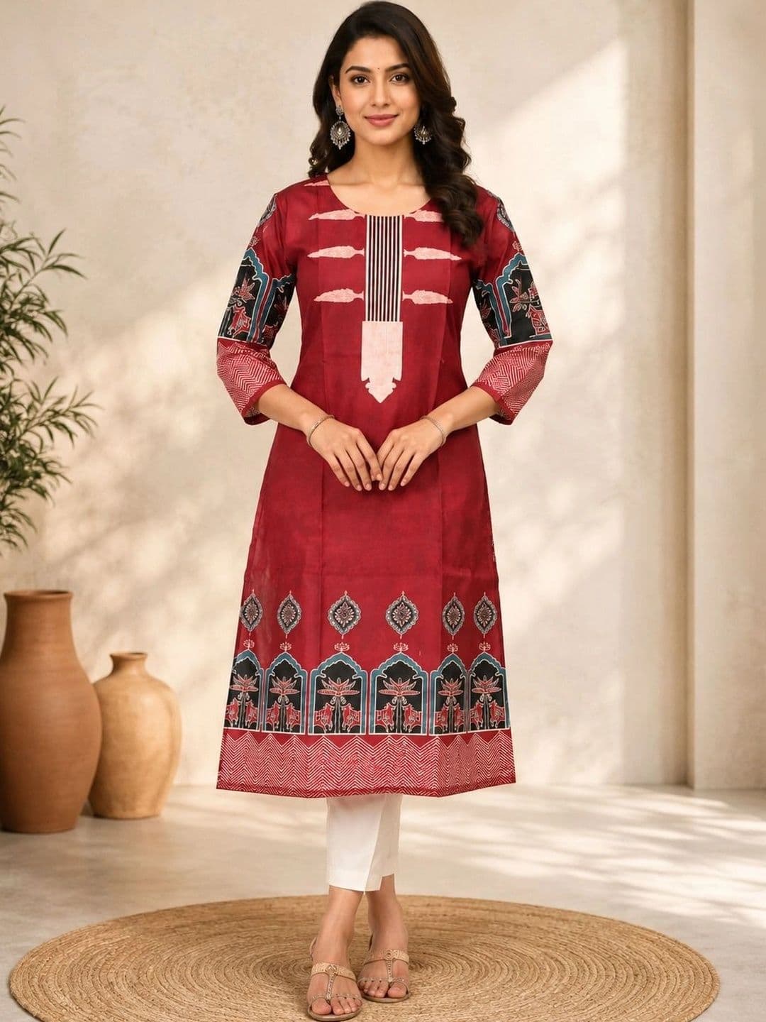 Anouk Women Ethnic Motifs Printed Kurta thumbnail 3