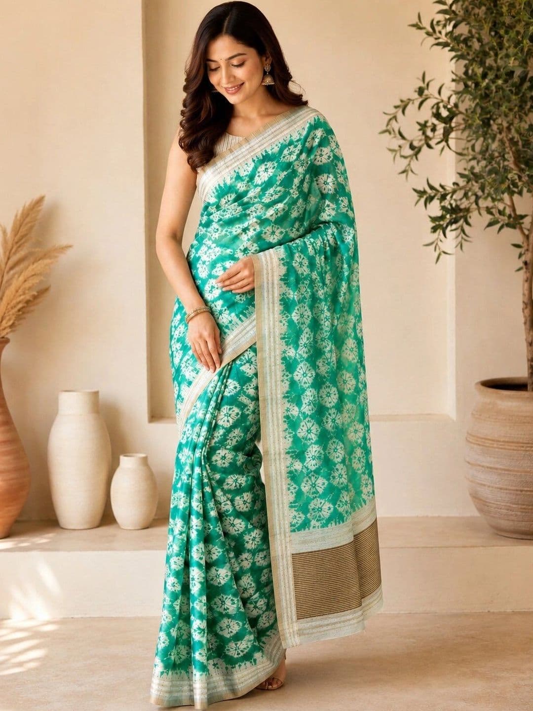 NARIVESH TRENDS Tie and Dye Art Silk Saree - view 1