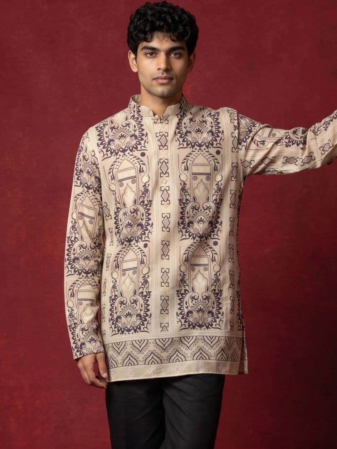Jompers Men Ethnic Motifs Printed Kurta thumbnail 2