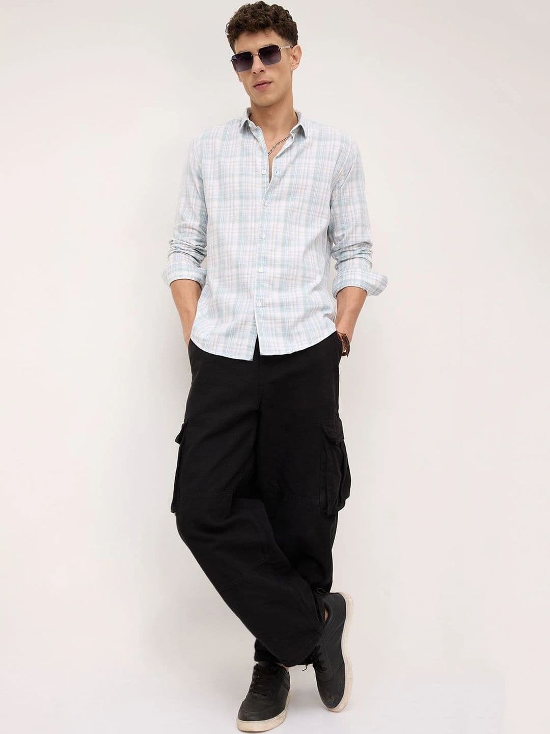 VASTRADO Men Classic Slim Fit Checked Casual Shirt thumbnail 5