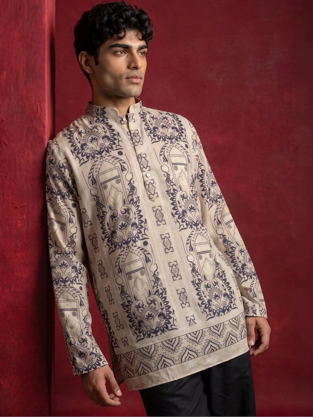 Jompers Men Ethnic Motifs Printed Kurta thumbnail 3