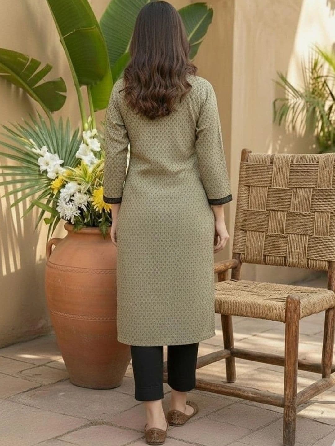 Sypher Boutique Women Ethnic Motifs Printed Regular Thread Work Pure Cotton Kurta with Trousers & With thumbnail 6