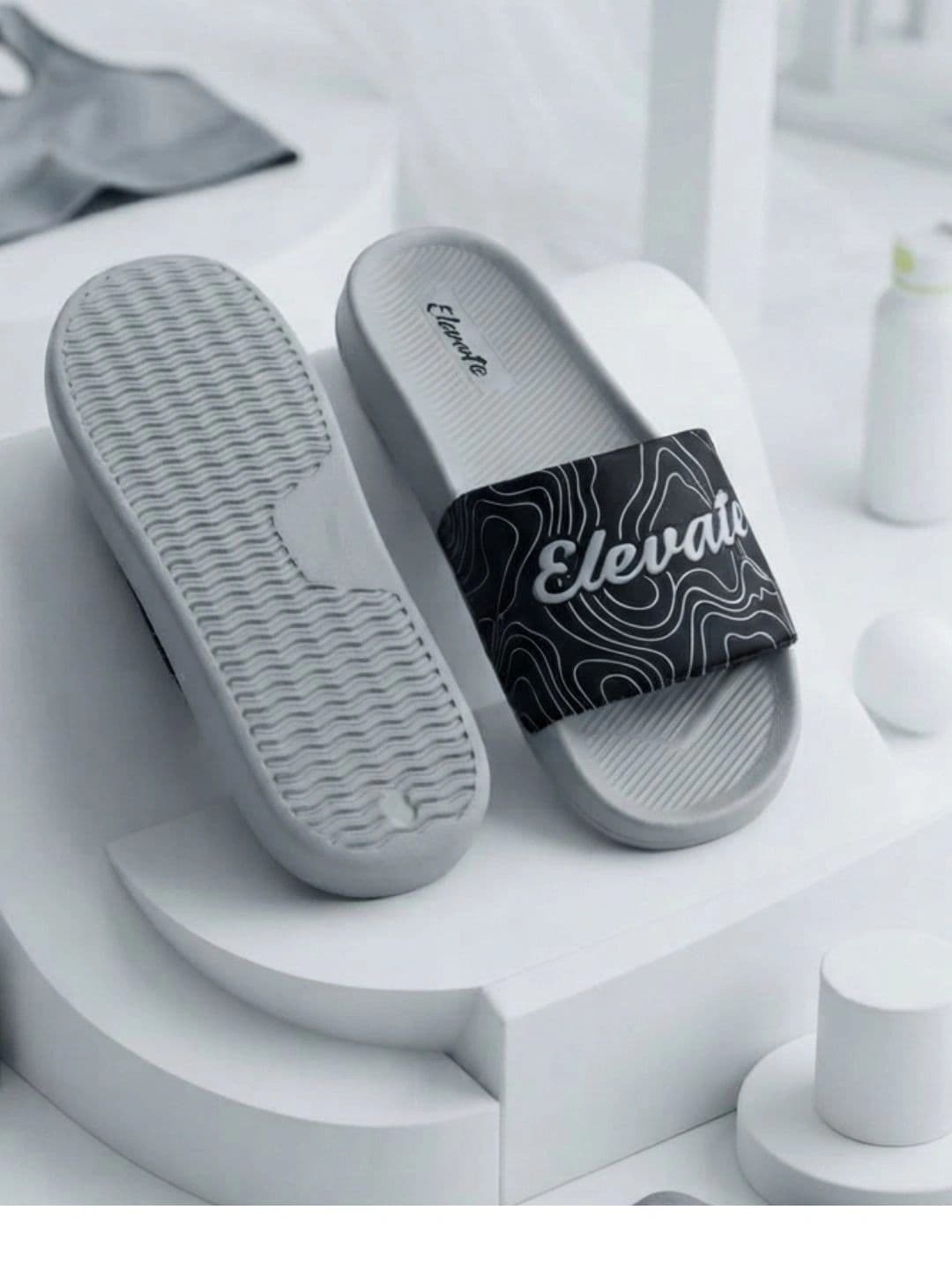 ELEVATE STEPS Men Printed Sliders thumbnail 2
