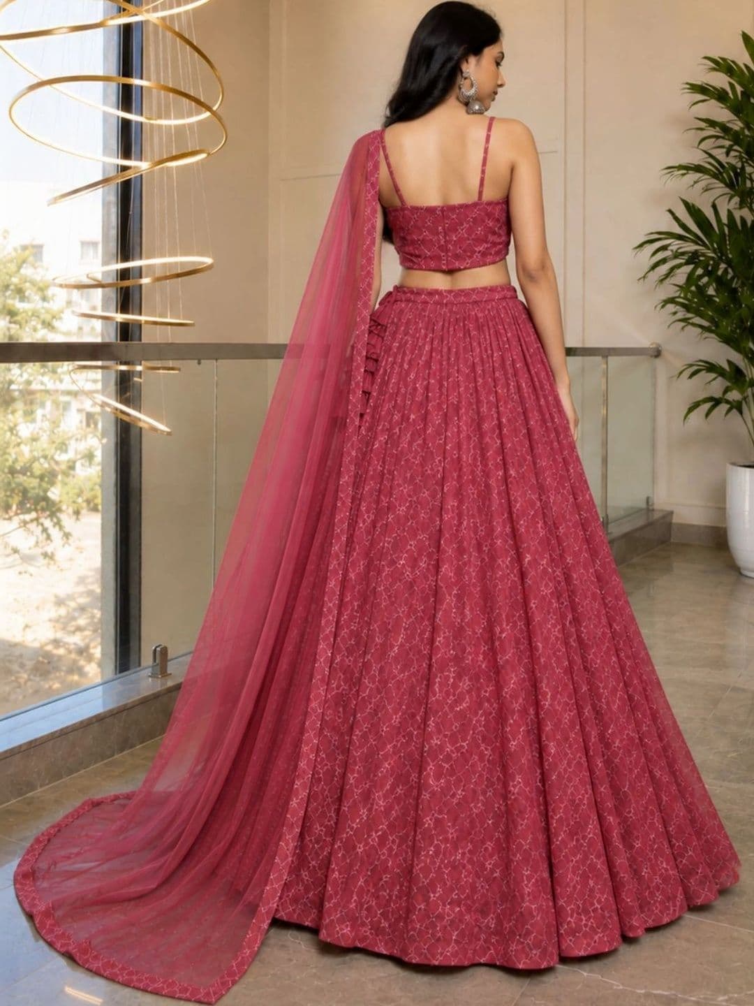 HOUSE OF JAMOTI Embroidered Thread Work Ready to Wear Lehenga & Blouse With Dupatta thumbnail 5
