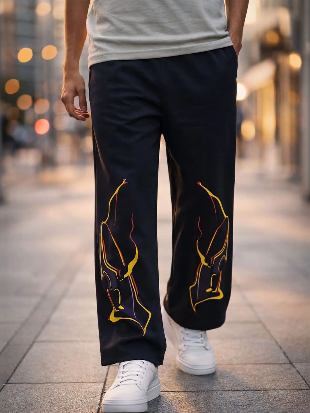 HERE&NOW Men Regular Fit Graphic Print Training Track Pants - view 1