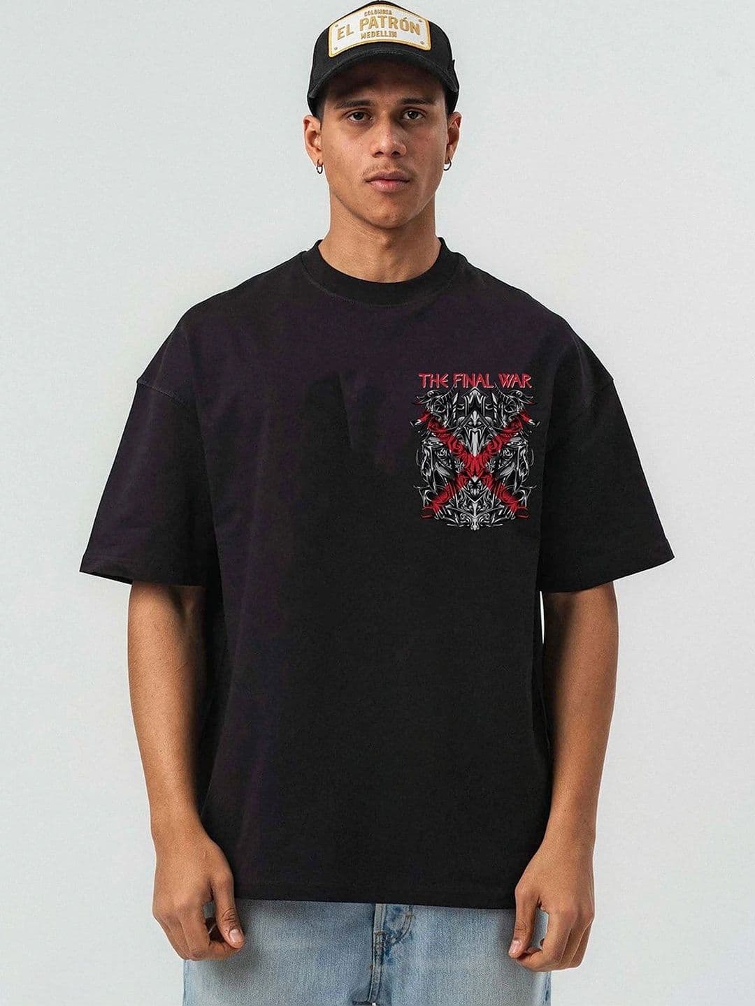 Mast & Harbour Men Printed Drop-Shoulder Sleeves T-shirt - view 1