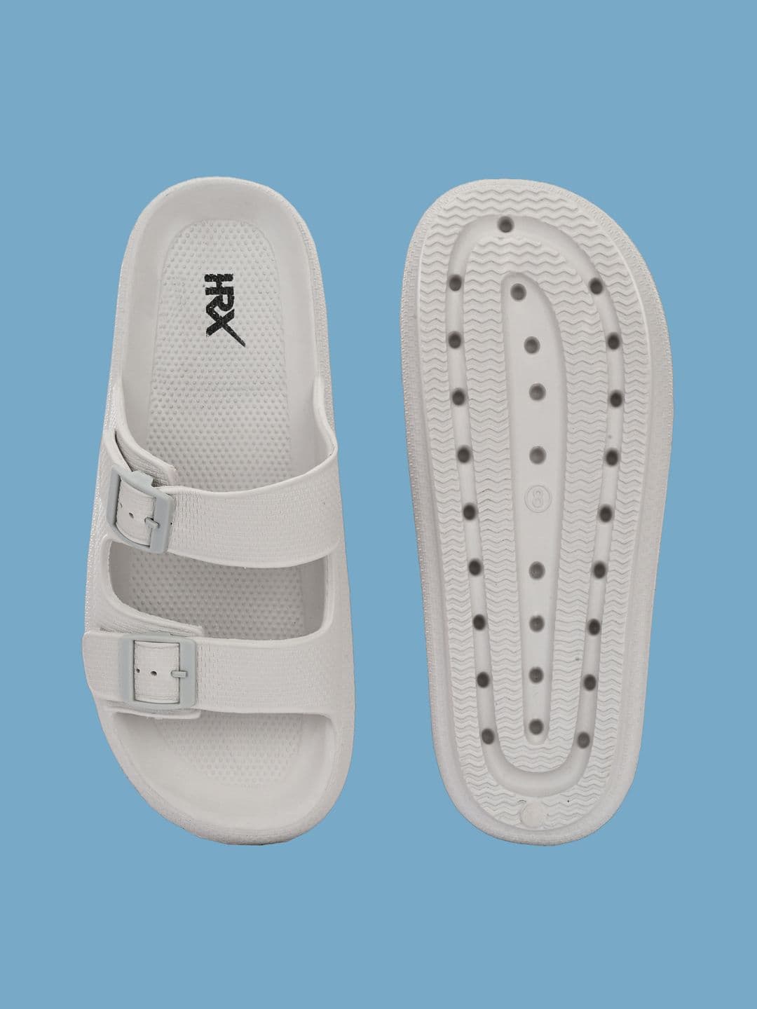 HRX by Hrithik Roshan Men Beige Rubber Sliders thumbnail 7