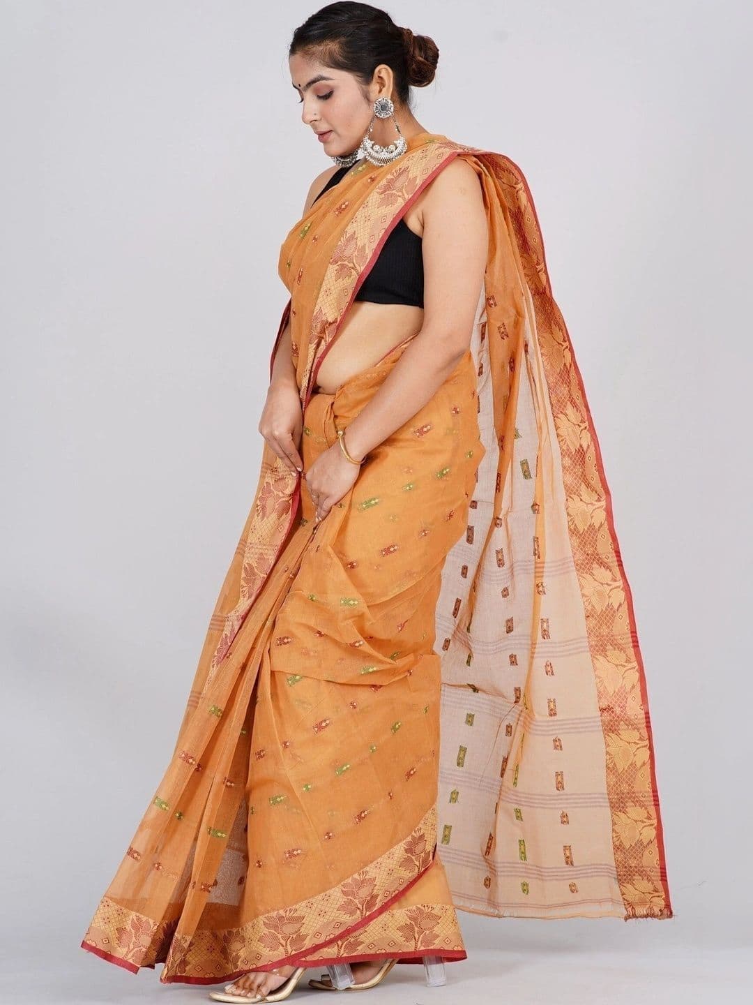 TANTSHREE Floral Pure Cotton Saree thumbnail 4