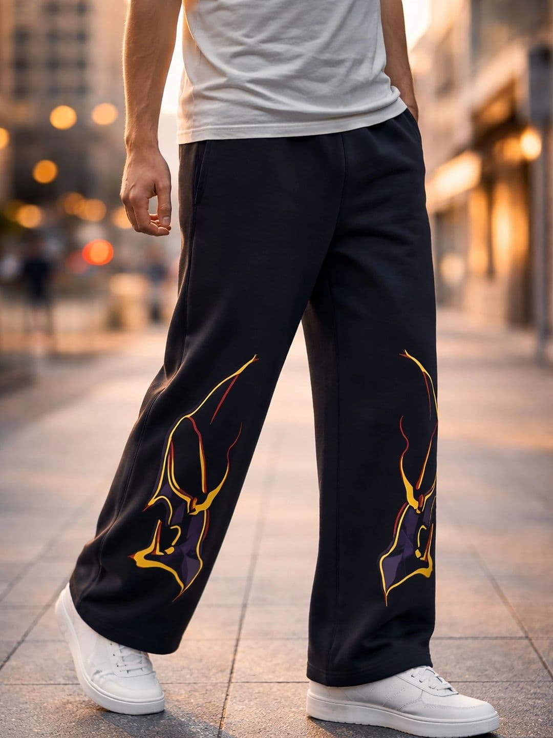 HERE&NOW Men Regular Fit Graphic Print Training Track Pants thumbnail 2
