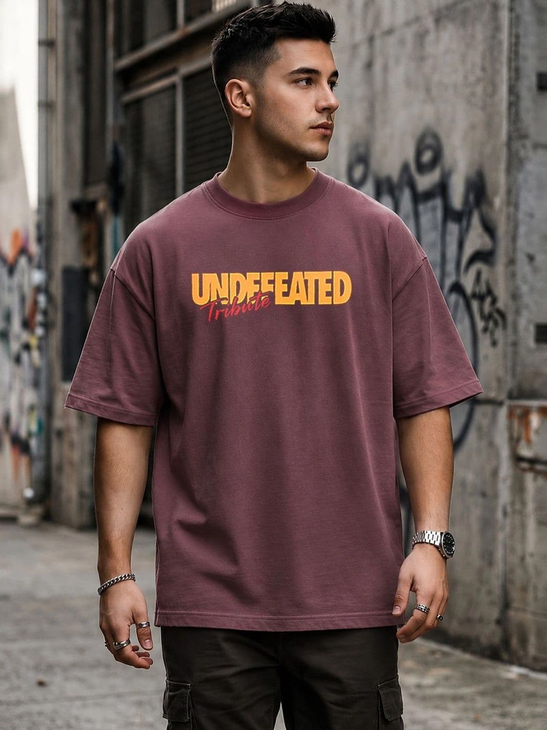 PANDA POPS Men Typography Printed Drop-Shoulder Sleeves T-shirt thumbnail 2
