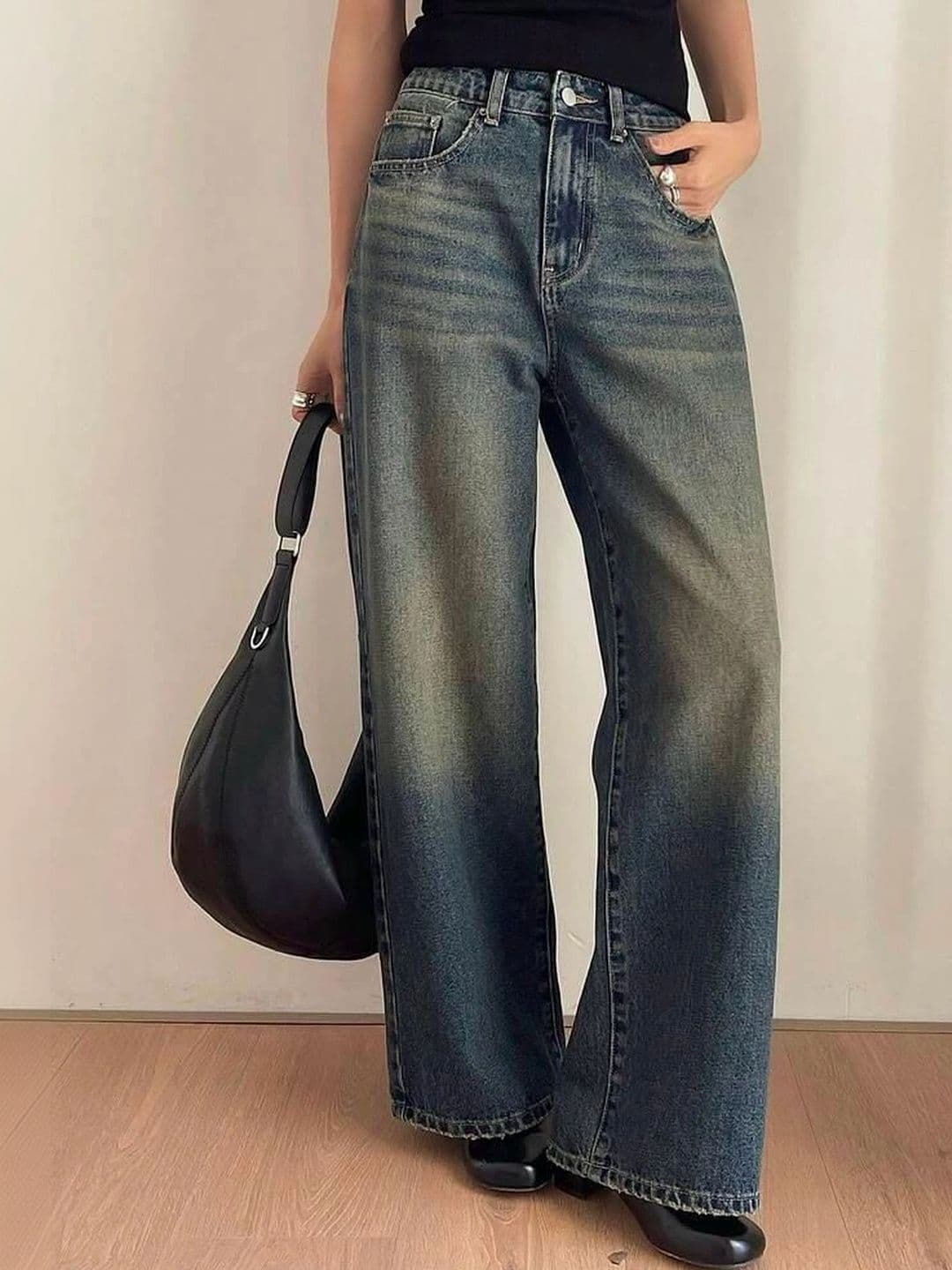 ESLITA Women High-Rise Low Distress Light Fade Jeans - view 1