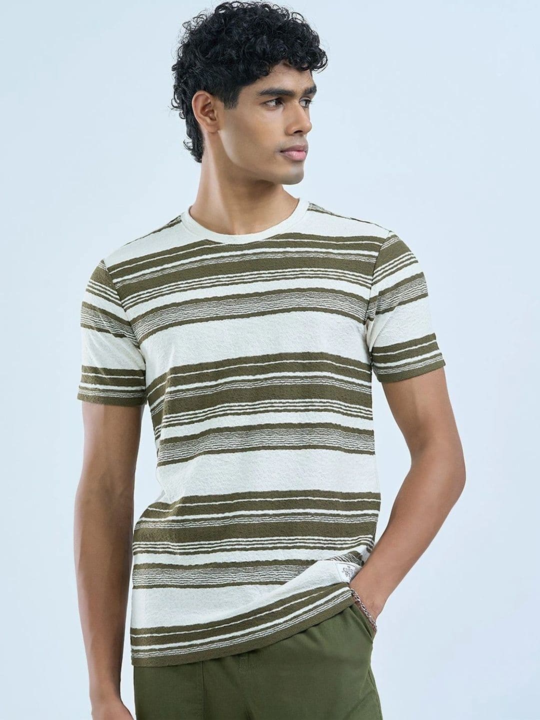 People Men Striped Slim Fit T-shirt - view 1