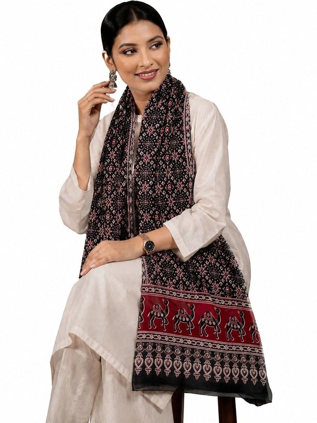 SONARIKA CREATION Ethnic Motifs Printed Block Print Dupatta thumbnail 3