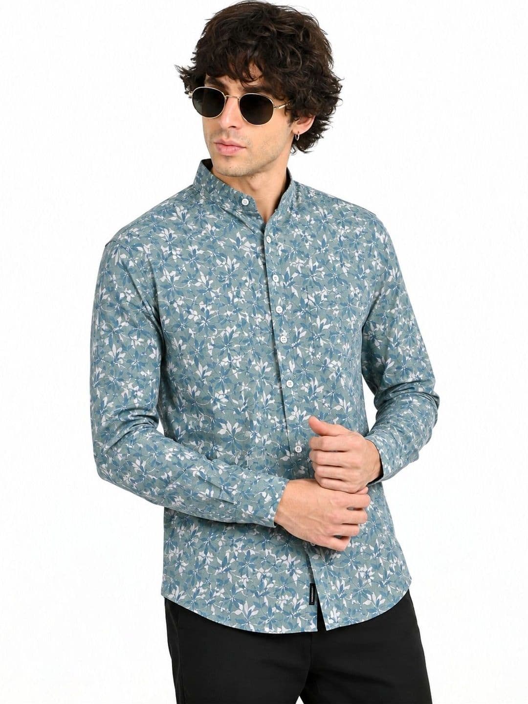 AGNIVAR COLLECTION Men Tailored Fit Floral Semi Sheer Printed Casual Shirt thumbnail 4