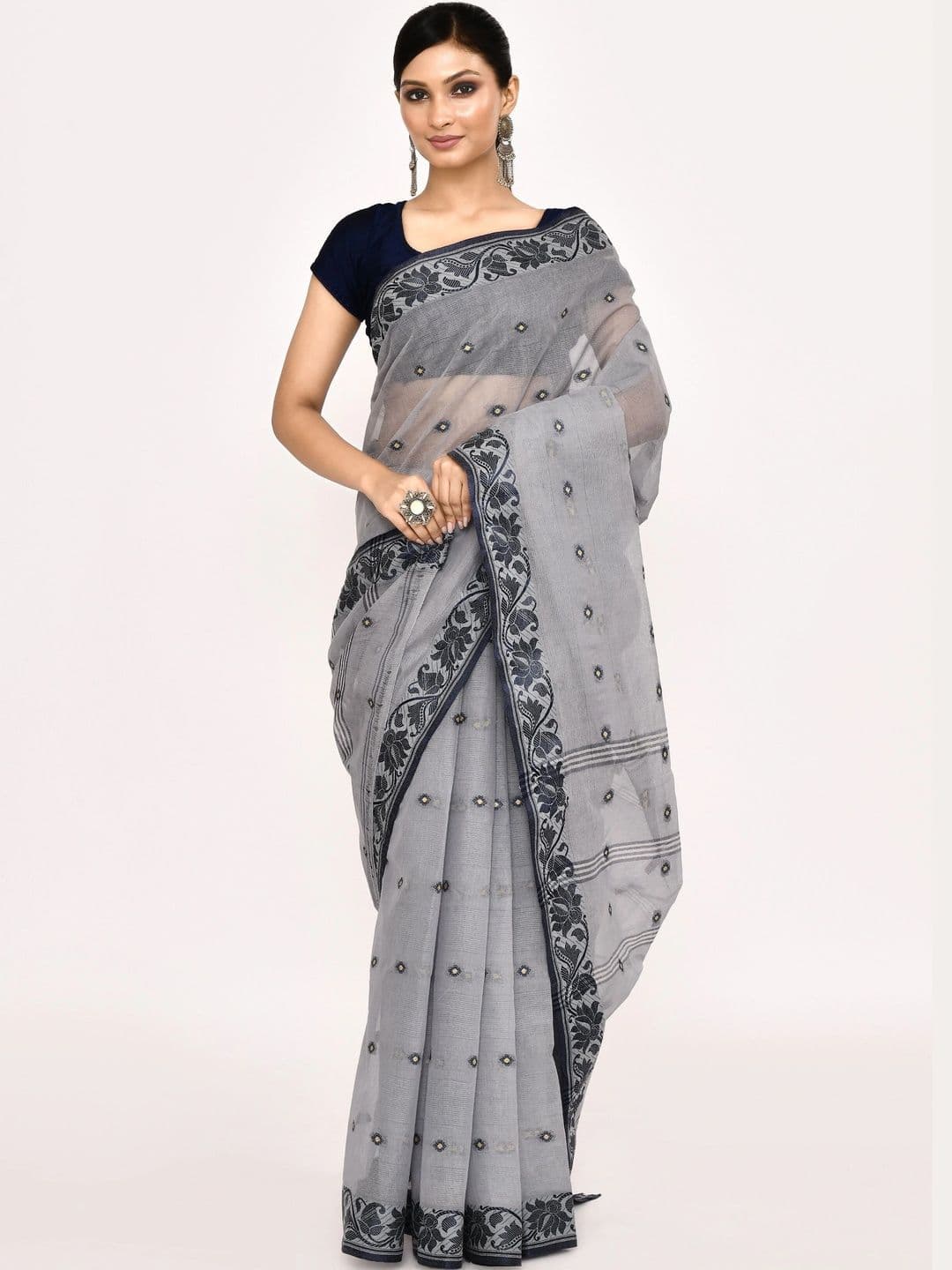 TANTSHREE Embroidered Pure Cotton Saree thumbnail 2