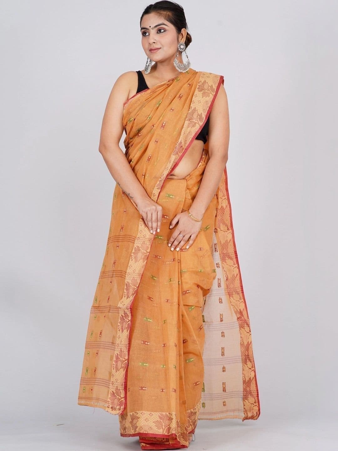 TANTSHREE Floral Pure Cotton Saree thumbnail 3